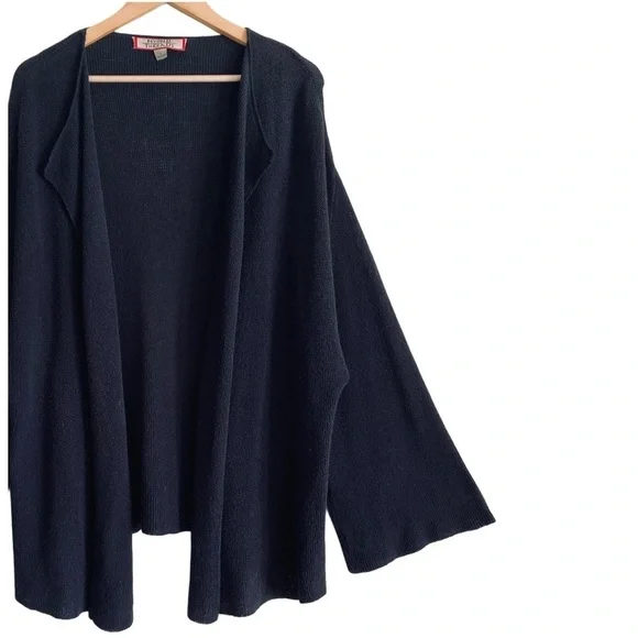 BEYOND THREADS Bohemian Lagenlook Minimalist Lightweight Open Front Cardigan L - Picture 3 of 9